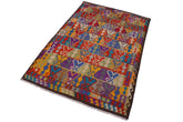 Flat Weave Kilim Antique Navaho Vintage handmade Geometric Kilim Red Brown Hand-Woven Rectangle 100% Wool Area Rug 6x10